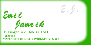 emil jamrik business card